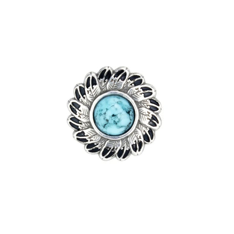 CONCHO TURQUOISE FEATHER 25MM